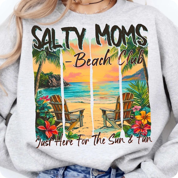Salty Mom Beach Club PNG: Summer Vacation Design (Digital Download)
