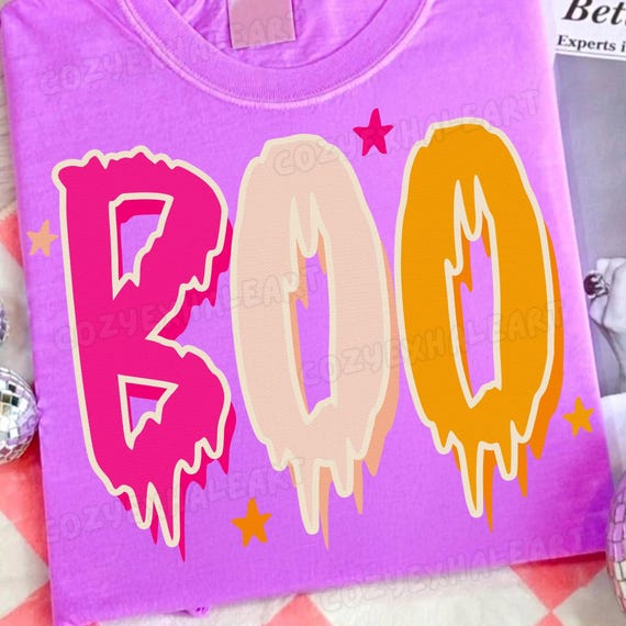 Preppy Halloween Boo PNG: Spooky Girls Shirt Design (Digital Download