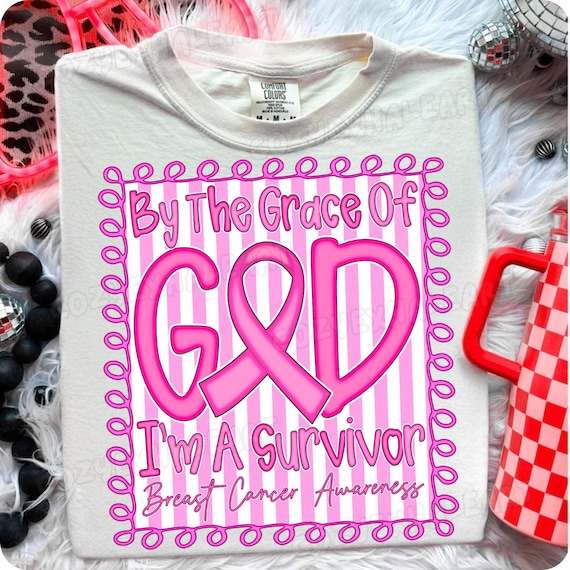 Survivor Pink Ribbon PNG: Cancer Awareness Design (Digital Download)