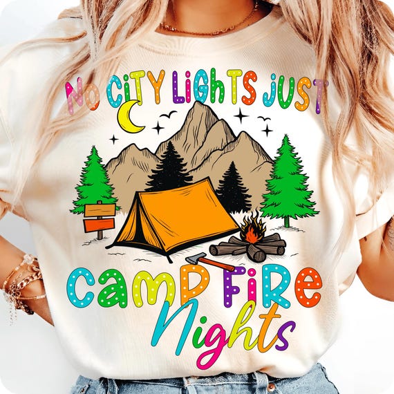 Retro Camping PNG: Summer Adventure Design (Digital Download)