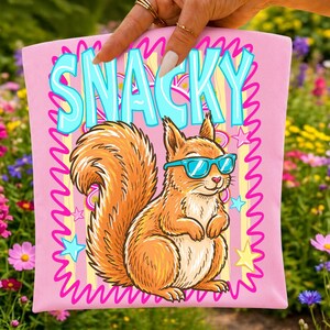 Snacky Squirrel PNG Sunglasses Animal Sublimation Design Retro Aesthetic Graphic Tee Digital Download Summer Snacks Shirt PNG DTF Transfer