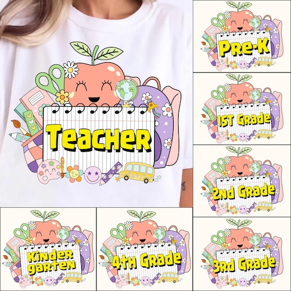 Coquette Back to School PNG Bundle: Preppy Teacher Shirt Designs (Digital Download)
