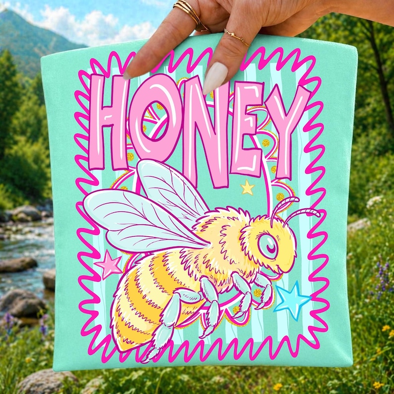High-Resolution Honey Bee Kindness Sublimation File Close-Up