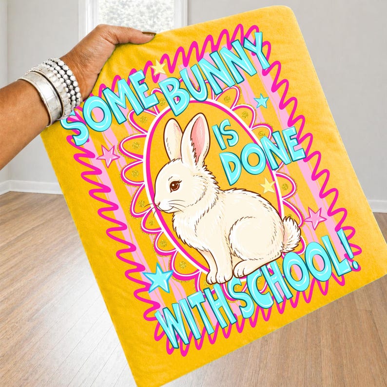 Retro Student Bunny PNG Digital Download for Crafters
