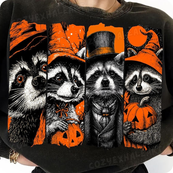 Halloween Raccoon PNG: Spooky Costume Clipart (Digital Download)