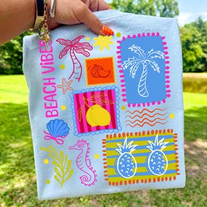 summer png, beach vibes png, patchwork summer, preppy summer png, coastal beach png, sublimation design, dtf transfer png, lemon shirt png, palm tree png, trendy summer art, maximalist png, summer vacay png, preppy beach art