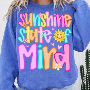 Preppy Sunshine State of Mind PNG | Trendy Neon Summer Beach Sublimation | Lake Pool River Life Shirt Design | Instant Digital Download