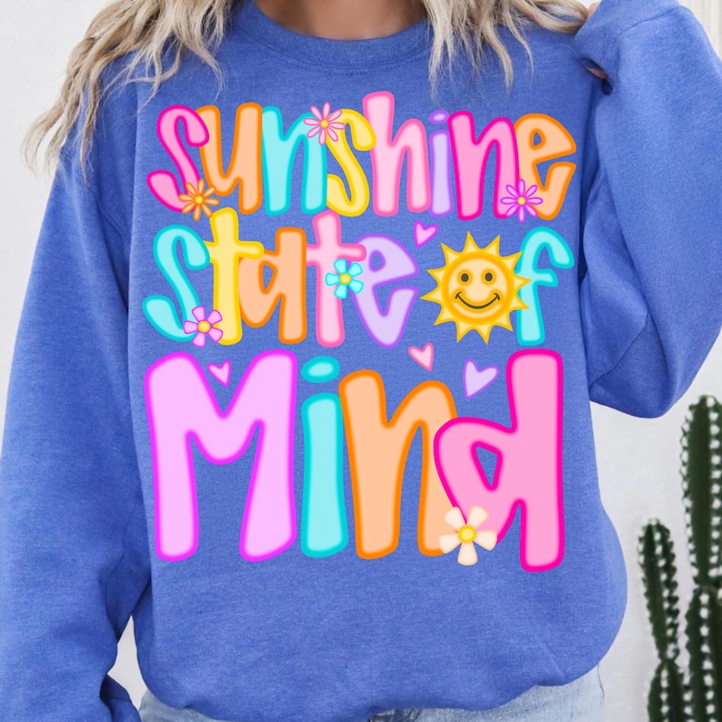 Preppy Sunshine State of Mind PNG | Trendy Neon Summer Beach Sublimation | Lake Pool River Life Shirt Design | Instant Digital Download