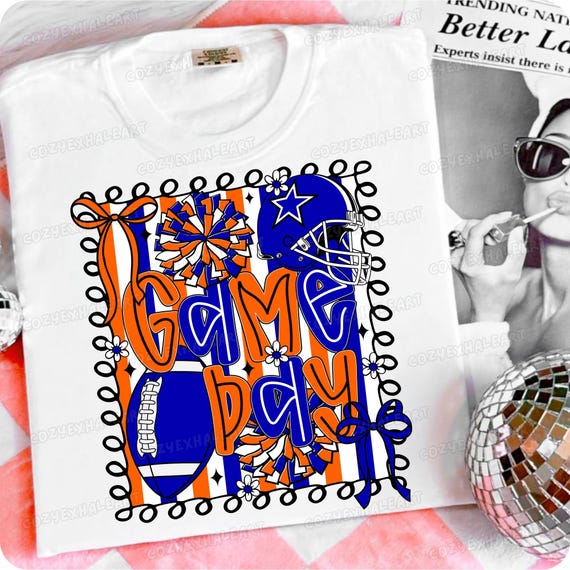 Preppy Football Mom Clipart: Coquette Cheerleader Spirit PNG for Game Day Sublimation