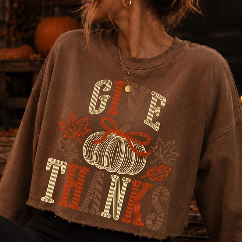 Autumn Harvest Sublimation Design on a T-Shirt Mockup