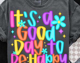 Happy Day Wildflower PNG: Boho Mental Health Design (Digital Download)