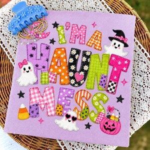 halloween png, haunt mess png, ghost sublimation, patchwork png, pink halloween, spooky season, cute ghost png, pumpkin design, retro halloween, digital download, dtf transfer, fall sublimation, halloween bundle