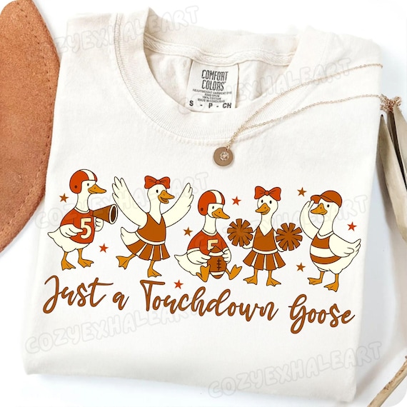 Vintage Football Goose Touchdown Design PNG: Retro Sports Digital Download for Game Day Shirts