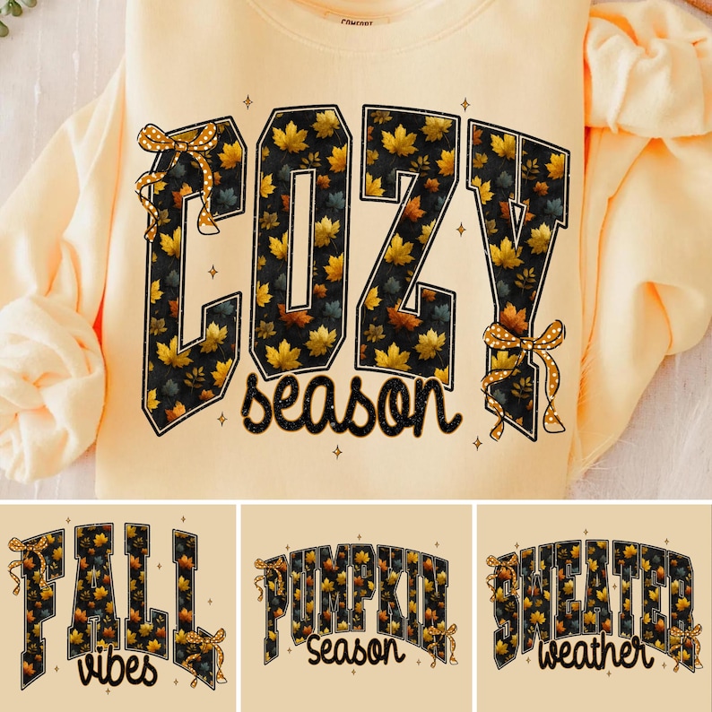 Cozy Season and Fall Vibes PNG Sublimation Designs