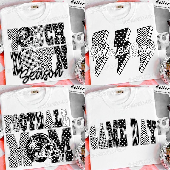 Leopard Checkered Football PNG Bundle: Game Day Sublimation Design (Digital Download)