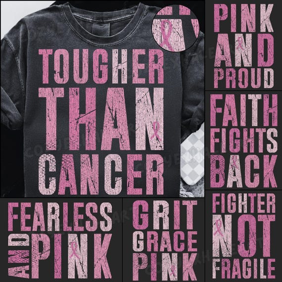 Pink Ribbon Breast Cancer Awareness PNG Bundle: Ghost, Football, Halloween Digital Downloads