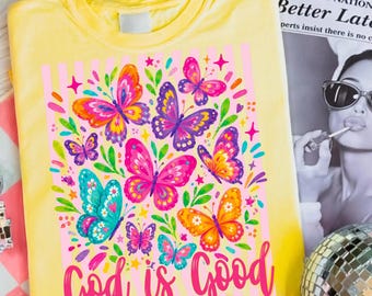God Is Good Floral Butterfly Christian Design (Digital Download)
