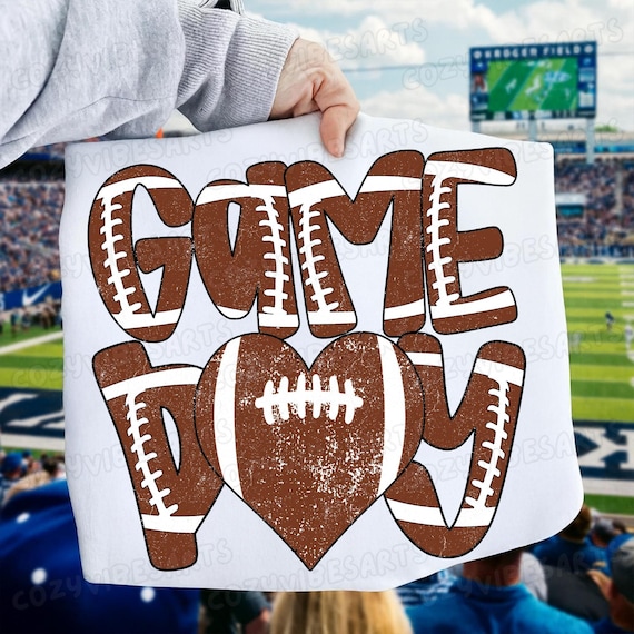 Coquette Football Game Day PNG: Doodle Heart Bow Sublimation Clipart for Spooky Fall Varsity Sport Designs