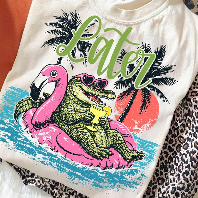 Retro Summer Beach DTF File for Custom T-Shirts and Apparel
