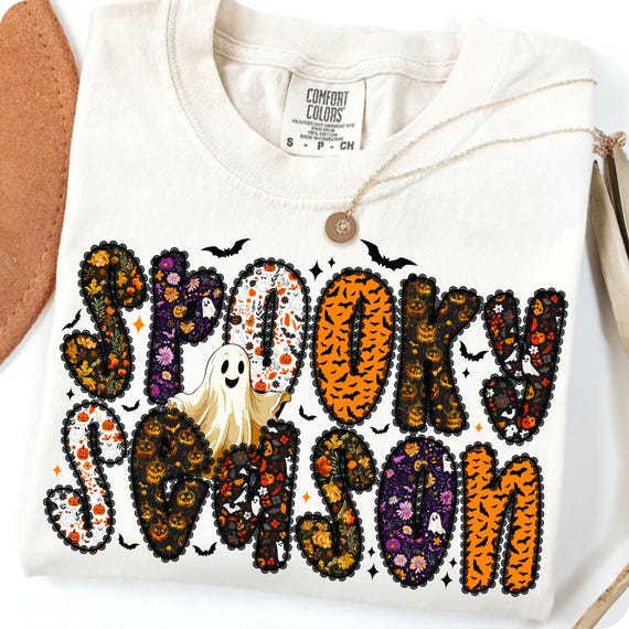 Retro Halloween Pumpkin PNG: Spooky Season Fall Shirt Design (Digital Download)