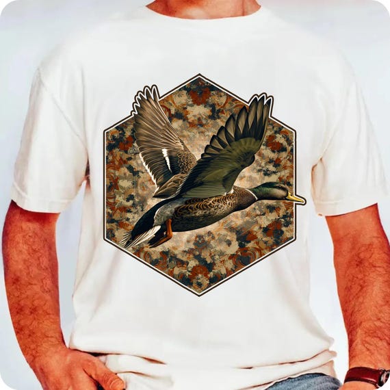 Preppy Camo Duck Hunting Varsity Design PNG: Father's Day Digital Download for Sportsmen