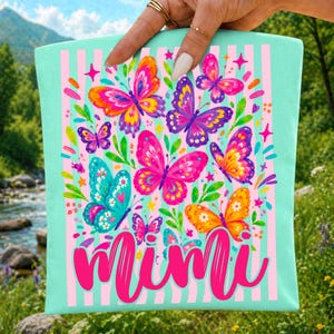 striped butterfly, mama png bundle, preppy sublimation, mother's day png, floral grandma art, ditsy floral png, colorful mama png, nana gigi mimi, motherhood dtf, trendy mama shirt, spring butterfly, bright flower png, preppy gigi design