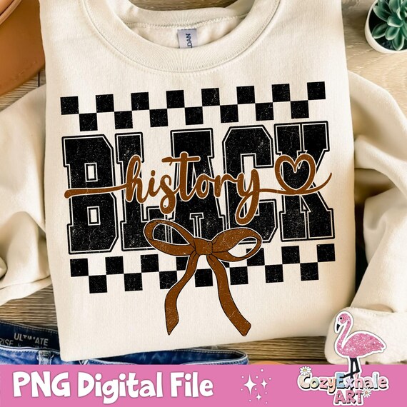 Black History Month Coquette Bow PNG: African American Sublimation (Digital Download)