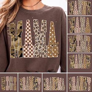 Fall Mama PNG Bundle, Mama Nana Mimi Gigi Mamaw Grammy Grandma Granny Nanny PNG, Camo Leopard Fall Sublimation