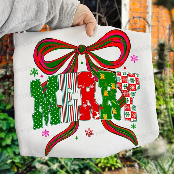 Retro Coquette Christmas Glitter Bow PNG Clipart - Festive Digital Download for Holiday Designs