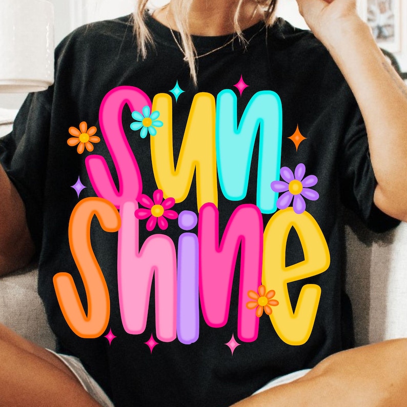 Sunshine PNG Neon Beach Life Summer Shirt Design, Distressed Trendy Lake Pool River Sublimation PNG for Summer Vibes Digital Download