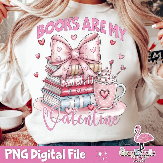 Book Lover Valentine PNG: Retro XOXO Design (Digital Download)
