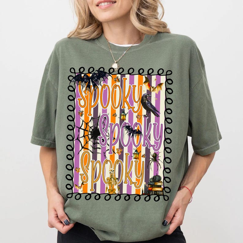 Halloween Spooky Preppy PNG, Retro Pumpkin Sublimation Design, Cute Spooky Fall Shirt PNG, Preppy Halloween Digital Download