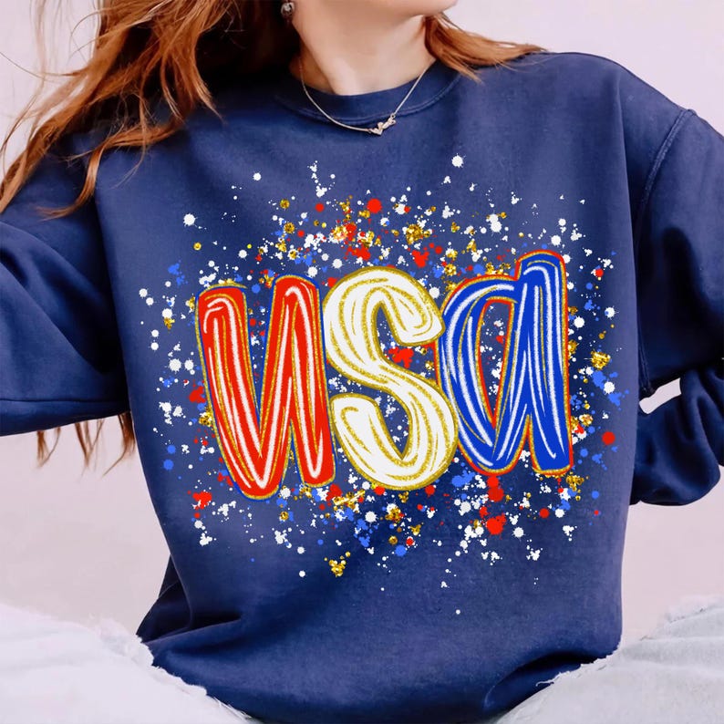 Close-up of the USA Patriotic Coquette Splatter PNG design