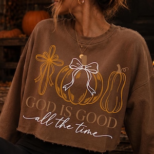 God Is Good All the Time PNG, Christian Fall PNG, Faith Pumpkin Bow Design, Thanksgiving Christian Sublimation, Autumn Religious Shirt Clipart