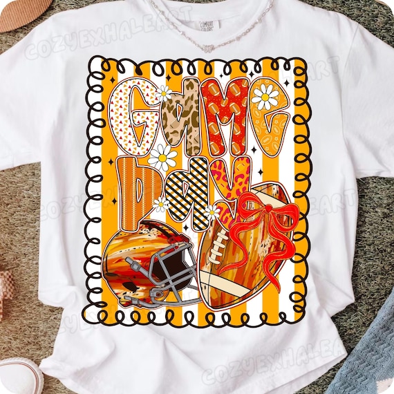 Preppy Football Game Day PNG: Girly Bow Sublimation Design (Digital Download)