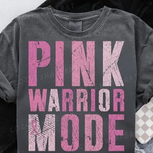 Pink Warrior Breast Cancer Awareness Ribbon: Sublimation PNG Design Digital Download