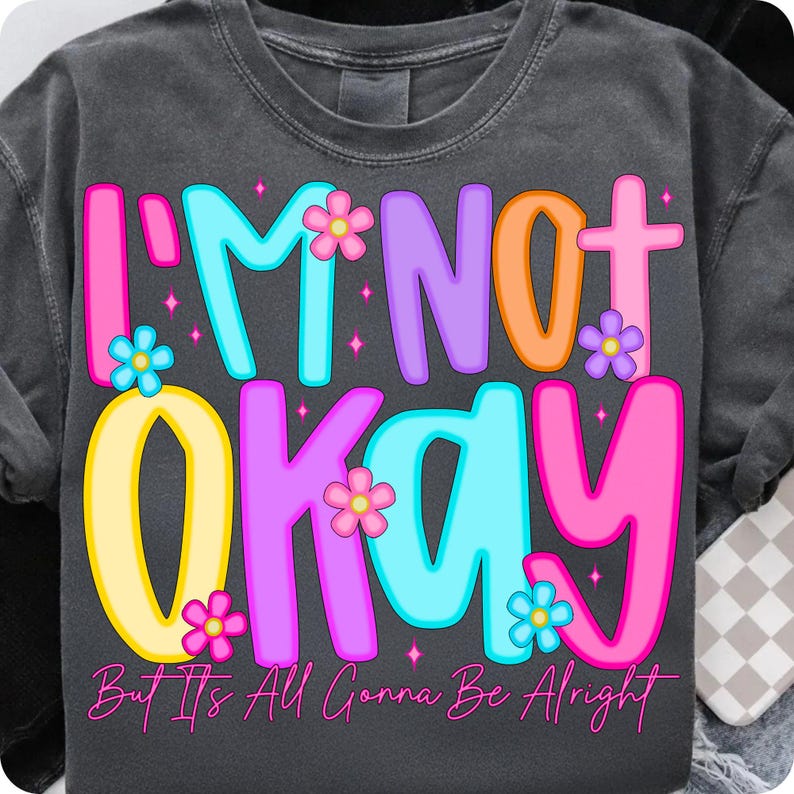 Preppy Varsity Wildflower Mental Health PNG Design