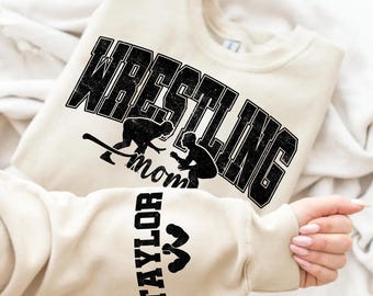 Personalized Wrestling Mom PNG Design – Custom Name Sports Clipart for Cricut & Sublimation Projects