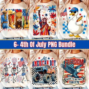 Retro 4th of July PNG Bundle: Patriotic USA Designs (Digital Download)