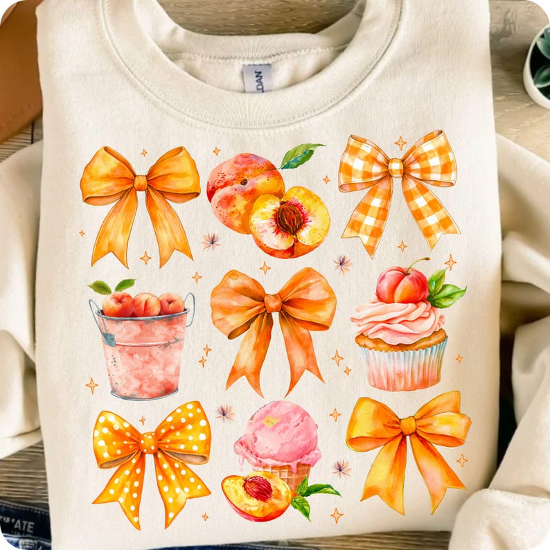 Coquette Peach PNG Sublimation Mockup on a Shirt