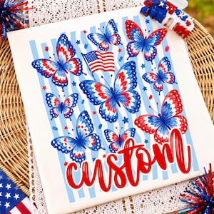 4th of July Custom Name PNG Sublimation Design, Personalized Patriotic USA Flag Striped Digital Download, Preppy Independence Day Shirt 1776