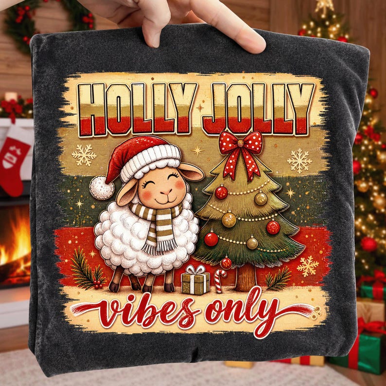 Christmas Sheep Sublimation Mockup on a Sweatshirt