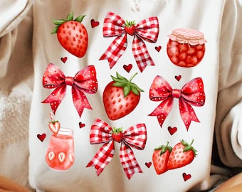 Kokette Erdbeere PNG: Glitzer Mama Sommer Design (Digital Download)