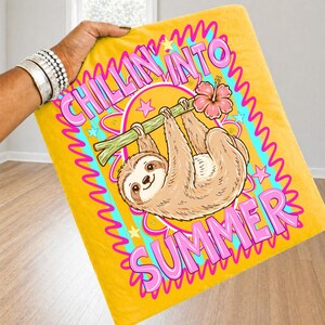 summer png, sloth summer png, retro summer png, sublimation design, funny summer shirt, beach vacation png, tropical sloth png, womens summer tee, digital download, trendy tshirt png, sloth lover gift, vibrant summer png, dtf transfer design