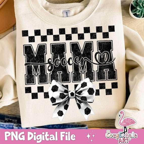 Retro Soccer Mom Game Day Design: Checkered PNG Digital Download for Trendy Shirts