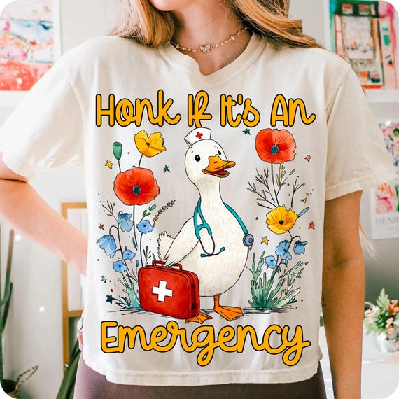 Funny Goose Nurse PNG: ER Doctor Animal Shirt Graphic (Digital Download)