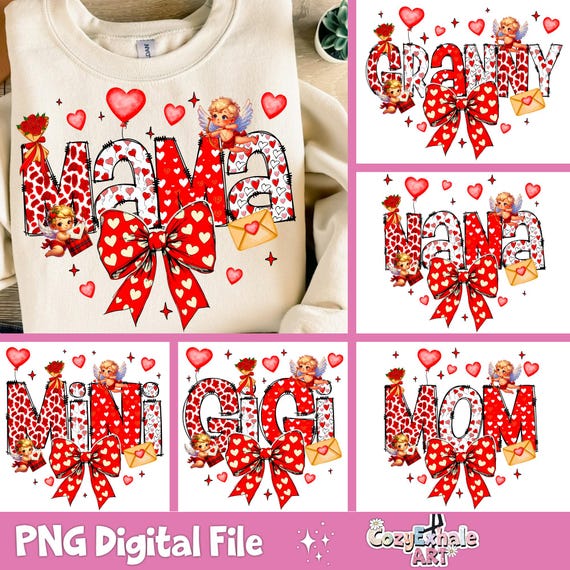 Valentine Mama Mini Coquette PNG Bundle: Retro Sublimation Design (Digital Download)