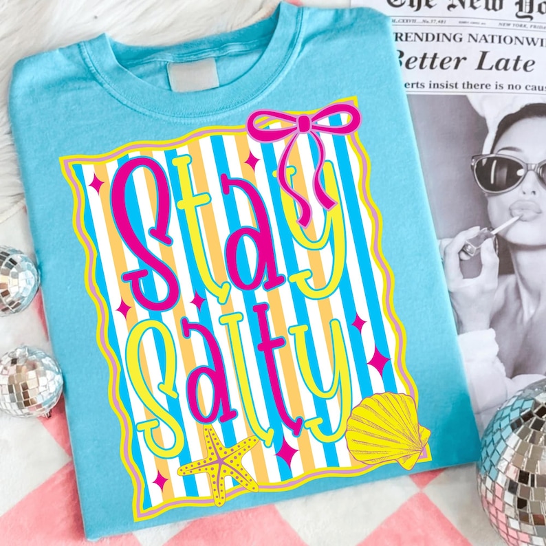 Sunshine PNG Beach Life Bundle | Preppy Girly Summer PNG | Trendy Neon Sublimation | Lake Pool River Vacation Shirt Design | Salty Vibes