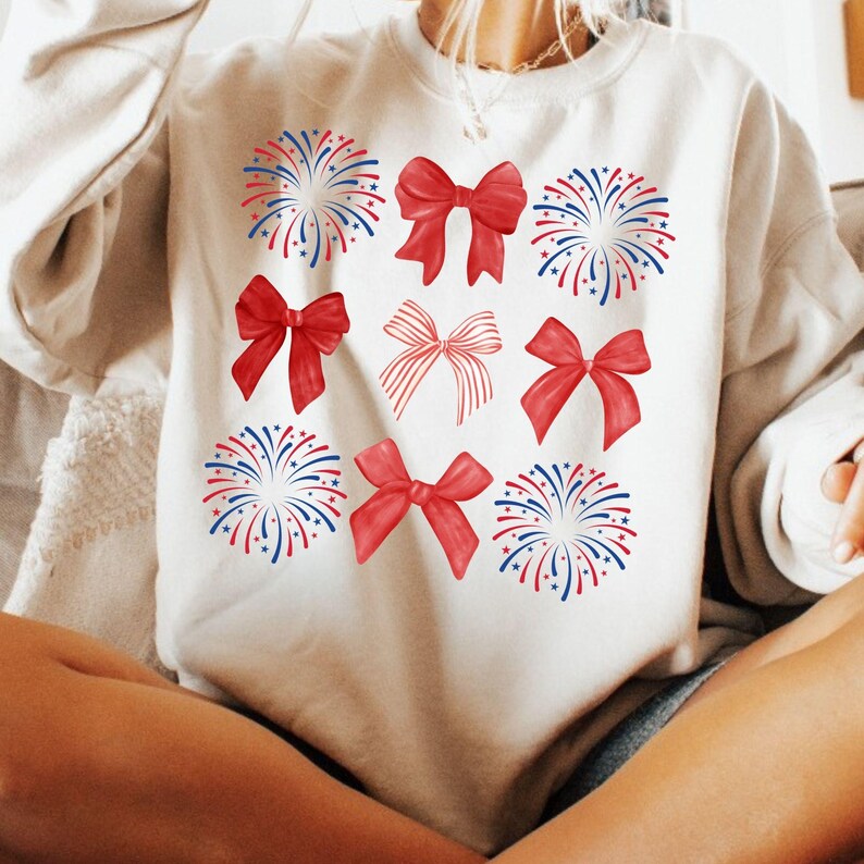 Celebrate in style with this Coquette 4th of July PNG! Featuring a girly country western vibe with red, white, and blue fireworks, this patriotic sublimation design is perfect for t-shirts, tumblers, and digital projects. A trendy must-have for Independence Day!