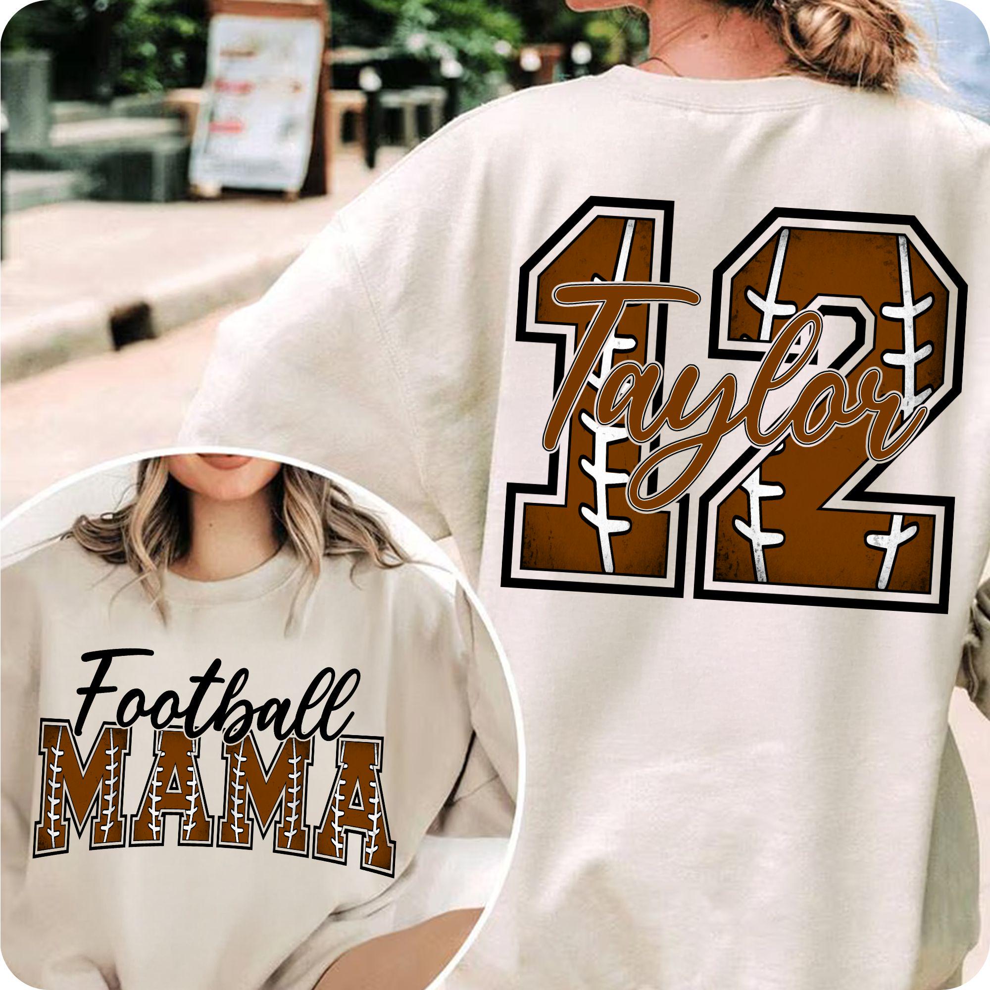 Customized Football Mom Digital Design for Game Day Shirts - Personalized PNG Clipart Sublimation File